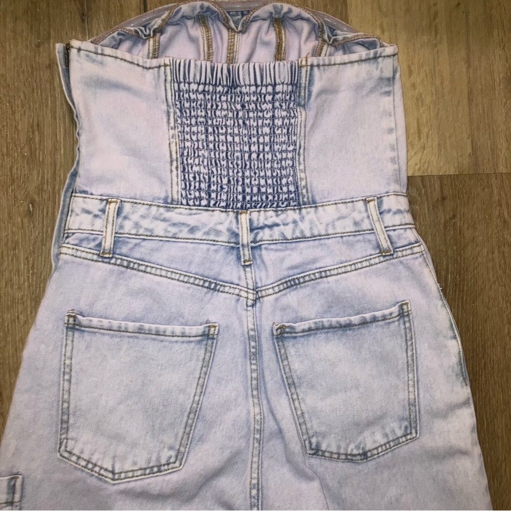 Wild Fable Women’s Tube Cargo Denim Jumpsuit in Lavender | Size Small - Picture 6 of 13